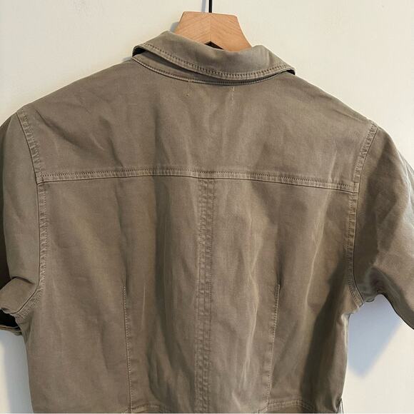 NWT Tuckernuck Velvet by Graham & Spencer Green Button Front Mini Dress Small - Picture 5 of 14